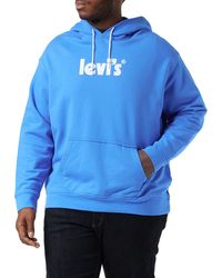 Levi's - Relaxed Graphic Hoodie Poster Logo Hoodie Palace Blue - Lyst