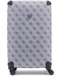 Guess - Valise 28 in 8-Wheeler Exp. Slate Logo Bleu Gris - Lyst