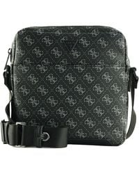 Guess - Torino Top Zip Crossbody Flat Dark Black - Lyst