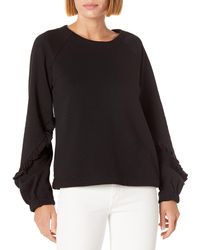 Kensie Cozy Fleece Sweatshirt - Black