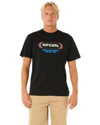 Rip Curl - Surf Revival Yo Mumma Tee T Shirt Top Black Size Xxl - Lyst