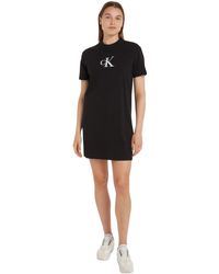 Calvin Klein - Satin T-shirt Dress J20j223434 - Lyst