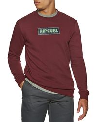 Rip Curl - Surf Revival Box Crew S Sweater X Large Maroon - Lyst