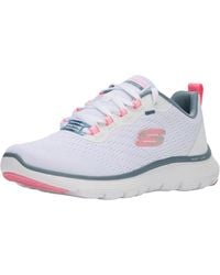 Skechers - Flex Appeal 5.0 Uptake Textiel /Zilveren Sneakers - Lyst