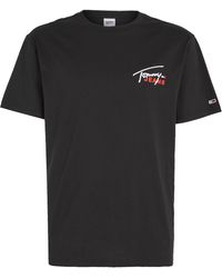 Tommy Hilfiger - Tommy Hilfiger T-Shirt Uomo Nero T-Shirt Casual con Ricamo Logo XXL - Lyst