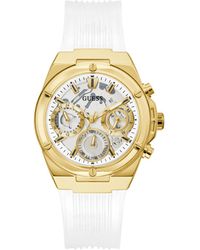 Guess - Tone Stainless Steel Case With White Transparent Polycarbonate - Lyst
