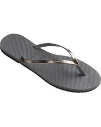 Havaianas - , , You Metallic, City Sandals, Grey Steel/metallic Graphite, 8 Uk - Lyst