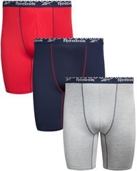 Reebok - 3 Pack Long Leg Soft Performance Boxers For - Big And Tall S Underwear - Lyst