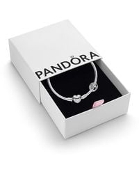 PANDORA - Sterling Love You Mum Infinity Heart Bracelet Charm & Heart Clasp Snake Chain Bracelet - Jewellery Set With Gift - Lyst