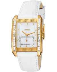 Esprit Armbanduhr Vitality Gold White Analog Leder ES102362002 - Weiß