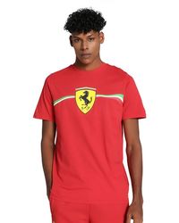 PUMA - T-Shirt Scuderia Ferrari Race Big Shield Heritage Motorsport da Uomo M Rosso Corsa Red - Lyst