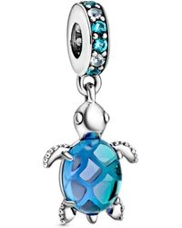 PANDORA - Cats & Hearts Dangle Charm - Lyst