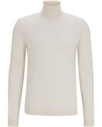 HUGO - Slim-fit Rollneck Sweater In Virgin Wool - Lyst