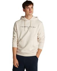 Tommy Hilfiger - Uomo Felpa Linear Logo con Cappuccio - Lyst