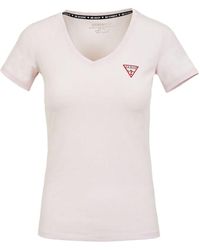 Guess - T-Shirt Rose Mini Triangle Rose L - Lyst