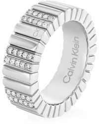Calvin Klein - Women's Minimalistic Metals Collection Ring Embellished With Crystals - 35000440d - Lyst