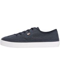 Tommy Hilfiger - Gewassen Canvas Lage Sneakers Voor - Lyst