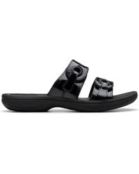 Clarks - Brinkley Maye Synthetik-Sandalen in schwarzem Lack - Lyst
