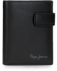 Pepe Jeans - Luton Cartera Vertical con Cierre de Clic Negro 8,5x10,5x1 cms Piel by Joumma Bags - Lyst