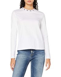 Calvin Klein CK Logo Trim LS Tee Camicia - Bianco