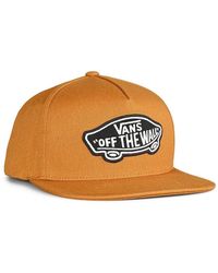 Vans - 100% Cotton Fabric Classic Patch Snapback 5 Panel Off The Wall Logo Front Panel Golden Brown Brown Golden Brown - Lyst