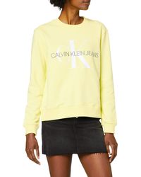 Calvin Klein Vegetable Dye Monogram Crew Neck Felpa - Giallo