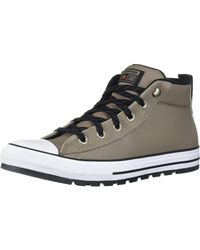 converse street mid leather white