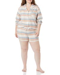 Amazon Essentials - Lightweight Woven Flannel Pajama Set With Shorts-discontinued Colors - Lyst