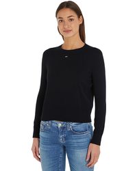 Tommy Hilfiger - Pullover Donna Essential Crew Neck Pullover in Maglia - Lyst