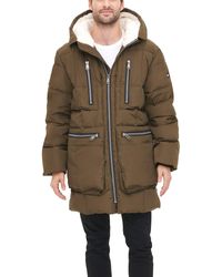Tommy Hilfiger - Heavyweight Quilted Sherpa Hooded Parka Coat - Lyst