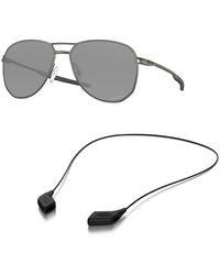 Oakley - Sunglasses Bundle: Oo 4147 414702 Contrail Matte Gunmetal Prizm Accessory Shiny Black Leash Kit - Lyst