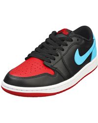 Nike - Air Jordan 1 Retro Low Og Womens Fashion Trainers In Black Blue Red - 7 Uk - Lyst