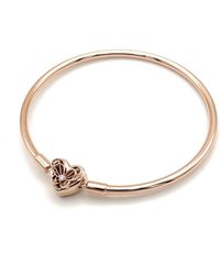 PANDORA - Moments Heart & Butterfly Rose Gold Bangle 582594c01 Size 21cm - Lyst