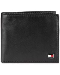 Tommy Hilfiger - Leather Slim Billfold Wallet,Black - Lyst