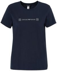 Emporio Armani - Tartan Christmas Cotton Short Sleeve T-shirt Regular Fit - Lyst