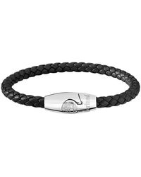 Timberland - Bacari Tdagb0001701 Bracelet Stainless Steel Silver And Black Leather Length: 20 Cm - Lyst