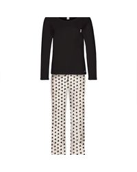 Calvin Klein L/s Broek Set Pyjama in het Zwart Dames Kleding voor voor Lingerie 
