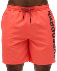 Superdry - Maillot de Bains Sport Graphic 17 Swim mhi Hot Coral L - Lyst
