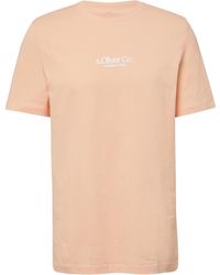 S.oliver - T-Shirt aus Baumwolle mit Logo-Print Papaya XL - Lyst