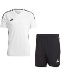 adidas - Fußball Tiro 23 Competition Match Trikotset Trikot Shorts weiß schwarz Gr S - Lyst