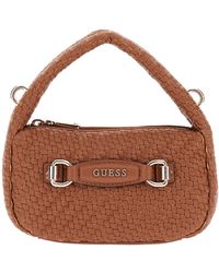 Guess - Francy Mini Hobo Bag Cognac - Lyst