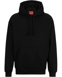HUGO - S Dokras Stacked-logo-embossed Hoodie In French Terry Cotton Black - Lyst