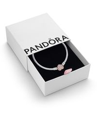 PANDORA - Sterling Love You Mum Infinity Heart Bracelet Charm & Heart Clasp Snake Chain Bracelet - Jewellery Set With Gift - Lyst