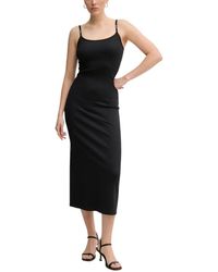 Calvin Klein - Donna Abito Attillato Logo Elastic Strappy Slim Fit - Lyst