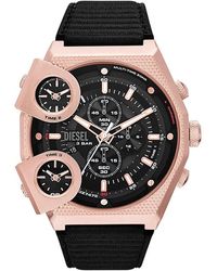 DIESEL - 51mm Sideshow Quartz Stainless Steel And Leather Chronograph Watch - Lyst