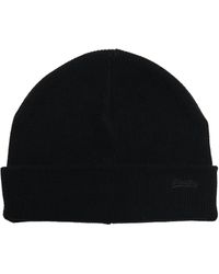Superdry - Knitted Logo Beanie Hat Beret, - Lyst