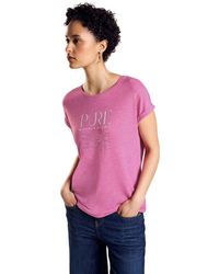 Street One - T-Shirt mit Wording Light Smell Of Rose,40 - Lyst