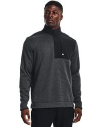 Under Armour - S Storm Sweater Fleece Half Zip Black/white M - Lyst