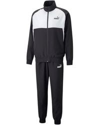 PUMA - Sweatshirt mit durchgehendem Reißverschluss -Hose mit elastischem Bund mit Kordelzug - Normale Passform XL Schwarz Schwarz/Weiß - Lyst