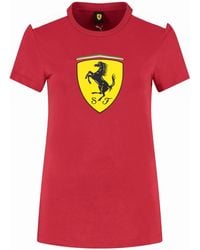 PUMA - Scuderia Ferrari F1 Women's Tshirt With Large Scudetto Shield Logo - Red - Size: Xxs - Lyst